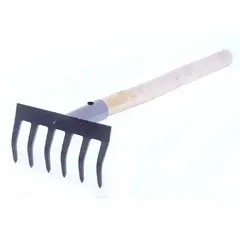 Грабли 5-ти зубые прямые с черенком 430x130 мм