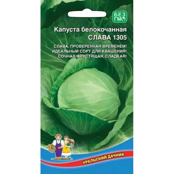 Семена Капуста белокочанная Слава 1305 (а/ф Уральский Дачник)