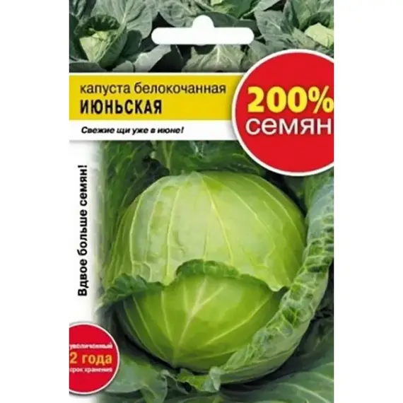 Семена Капуста белокочанная Июньская (1,5г. а/ф Русский Огород)