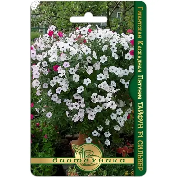 Семена Петуния гигантская каскадная Тайфун F1 Сильвер (а/ф Биотехника)