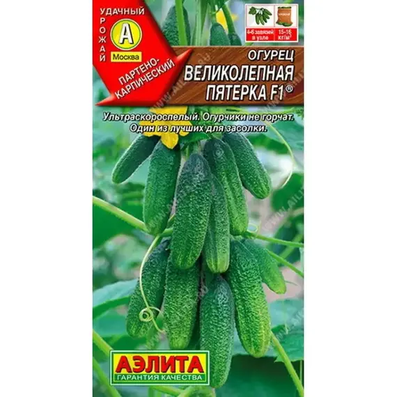 Семена Огурец Великолепная пятерка F1 10шт (а/ф Аэлита)